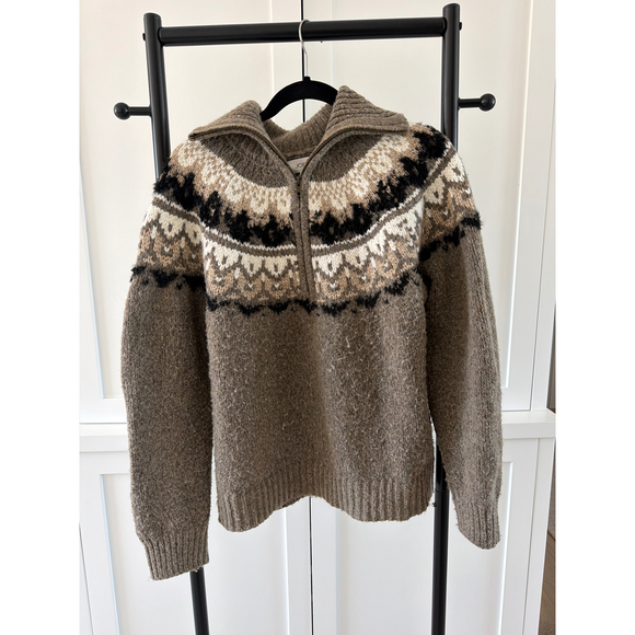 Joe's Sweaters - Joe's Womens Joe’s Quarter Zip Sweater in Brown